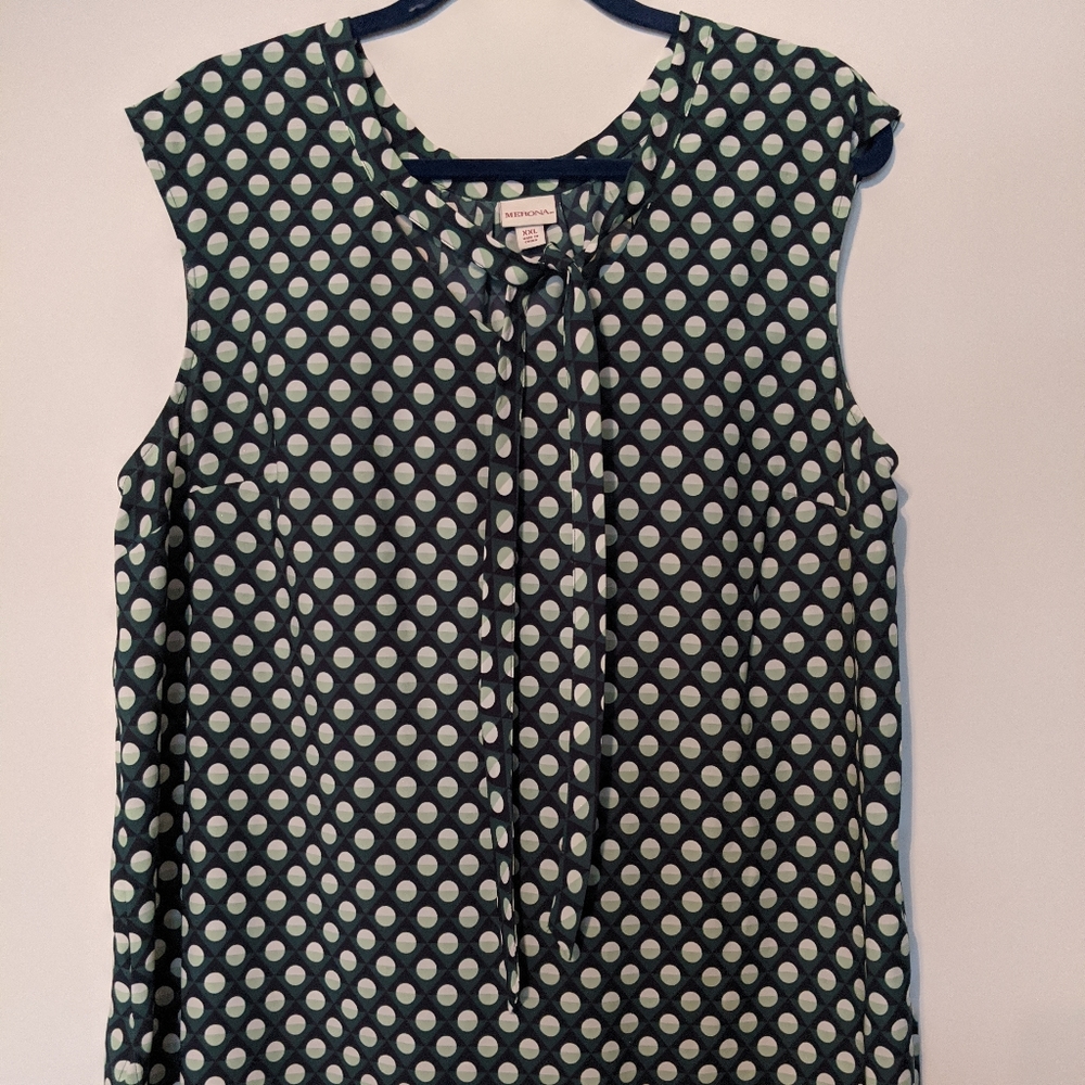 Green Polka Dot Blouse